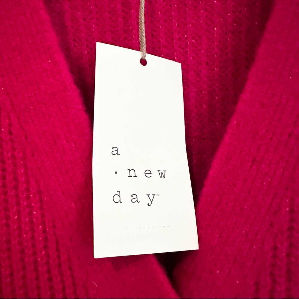 A New Day Target Button Up Sweater Dress Women's Small Fuchsia Casual Y2K Career - Picture 7 of 11